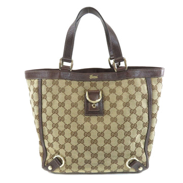 Gucci 130739 GG Tote Bag Canvas Leather Ladies