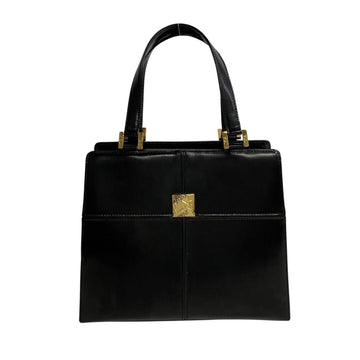 YVES SAINT LAURENT YSL Logo Metal Fittings Calf Leather Genuine Mini Tote Bag Handbag Black 4kmi651-3