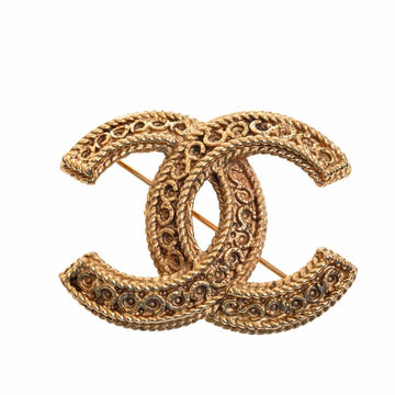 CHANEL Coco Mark Brooch Gold Ladies