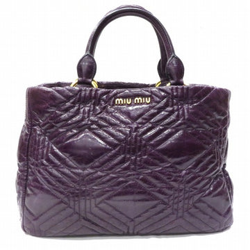 MIU MIU Miu RN0928 Leather Purple Bag Handbag Ladies