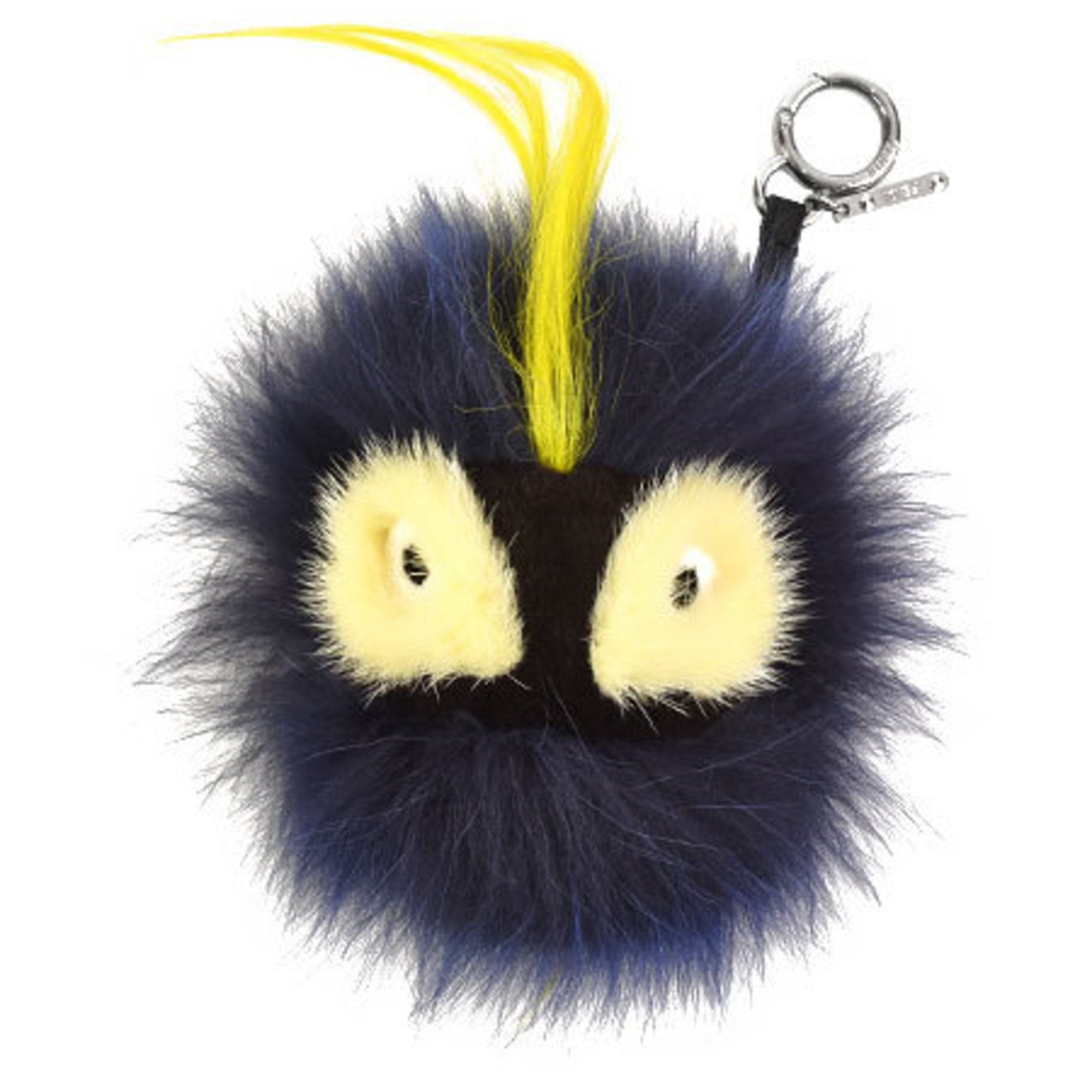 Fendi Bag Bugs Charm Fur Monster Navy Yellow 7AR363