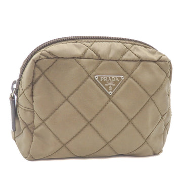 PRADA Pouch Women's Brown Nylon Quilted A6045948