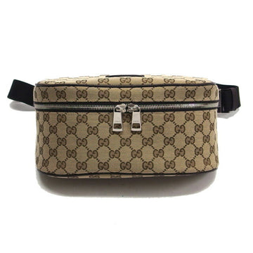 GUCCI GG canvas waist bag beige dark brown outlet