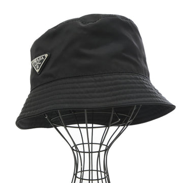 PRADA bucket hat nylon black 1HC137 M size