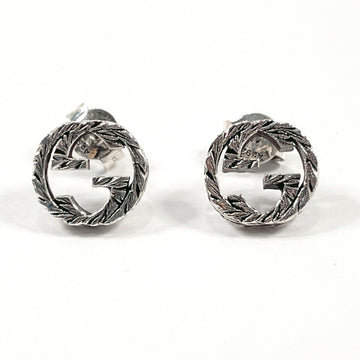 GUCCI Interlocking G Earrings Silver 925  Unisex