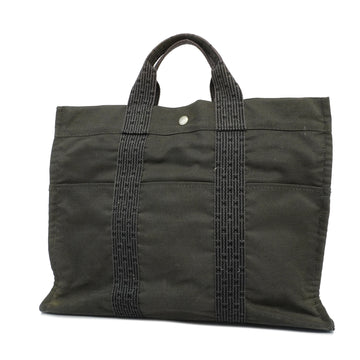 HERMESAuth  Her Line Yale Line MM Women's Canvas Tote Bag Black