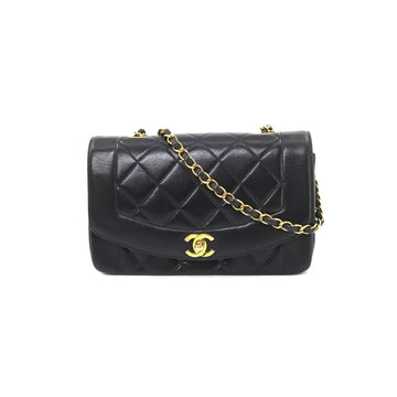 Chanel Diana 22 matelasse chain shoulder bag leather black A01164 vintage Matelasse Bag