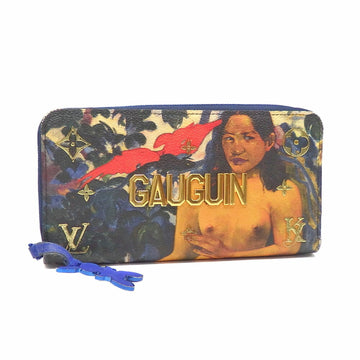 Louis Vuitton Round Long Wallet Monogram Celty Zippy M64629 Blue Women's Men's Gauguin Masters Collection