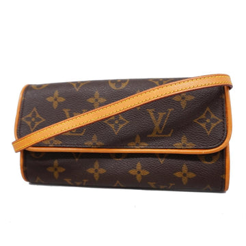 LOUIS VUITTON Shoulder Bag Monogram Pochette Twin PM M51854 Brown Ladies