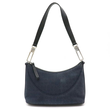 Bvlgari mania shoulder bag canvas leather blue 22367