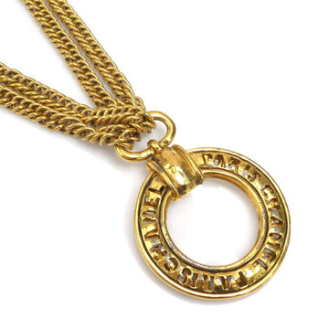 CHANEL Necklace Loupe Pendant Metal/Glass Gold Ladies