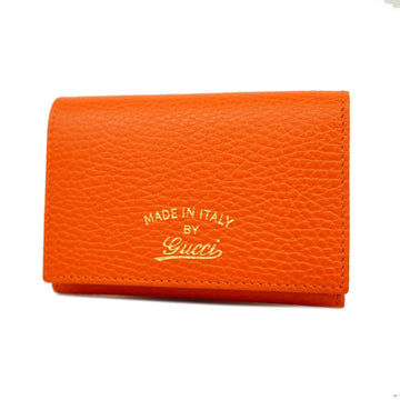 GUCCIAuth  Business Card Holder Swing 381045 Leather Business Card Case Orange