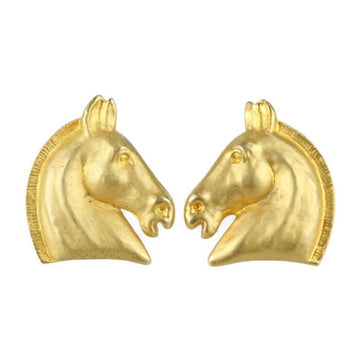 Hermes BIJOUTERIE FANTAISIE Earrings Metal Gold Cheval Horse