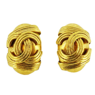 CHANEL earrings here mark oval GP plated gold 94A ladies