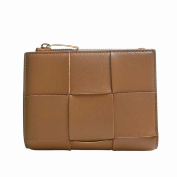 BOTTEGA VENETA Maxi Intrecciato Leather Bifold Wallet Brown