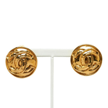 CHANEL Cocomark Earrings Gold Plated Women's