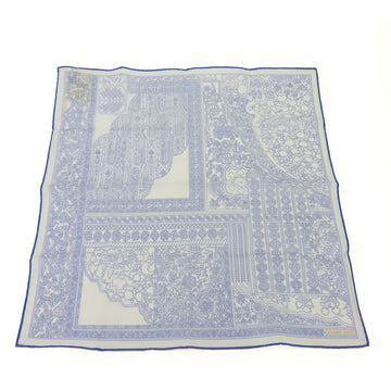 HERMES Handkerchief 100% Cotton Blue Accessory Unisex Men Women  handkerchiefm mouchoir imprime tapis persan coton