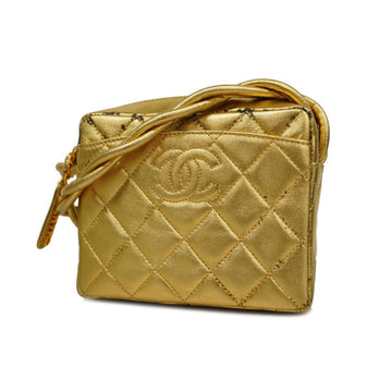 CHANEL Shoulder Bag Matelasse Lambskin Gold Hardware Women's