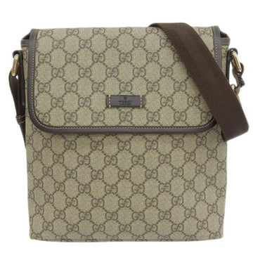 GUCCI GG Supreme Shoulder Bag 223666 Beige/Brown Women's