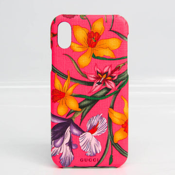 GUCCI PVC Phone Bumper For IPhone X Multi-color,Pink Flower pattern 550800