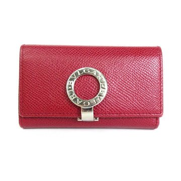 BVLGARI key case leather red unisex 55126f