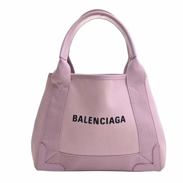 BALENCIAGA Canvas Navy Cabas XS Handbag 390346 Pink Women's