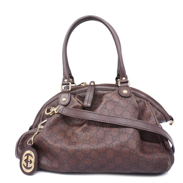 GUCCI Handbag sima 223974 Leather Brown Champagne Women's