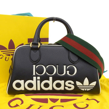 GUCCI x Adidas Collaboration Mini Duffle Bag Boston 2WAY Handbag Black 702397