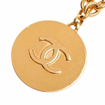 CHANEL Coco Mark Long Chain Pendant Necklace Gold Women's