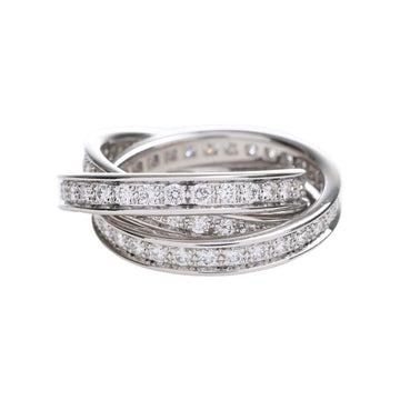 CARTIER K18WG Diamond Three Bangles Full Eternity Ring Women's