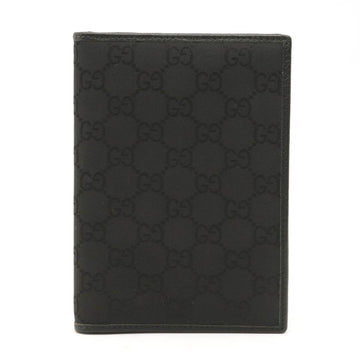 GUCCI GG nylon passport case cover leather black 143385