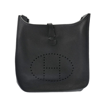 HERMES Evelyn 3 PM Black Palladium Hardware D Engraved [around 2019] Women's Taurillon Clemence Shoulder Bag