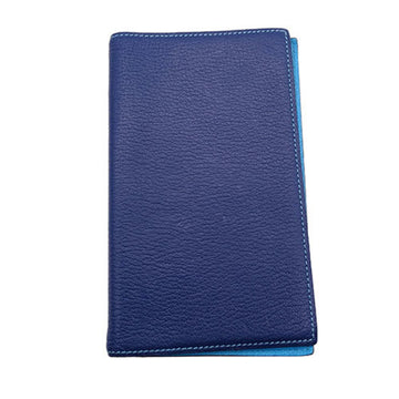 HERMES Notebook Cover Agenda Vision Women's Men's Chevre Misor Blue O Made in 2011