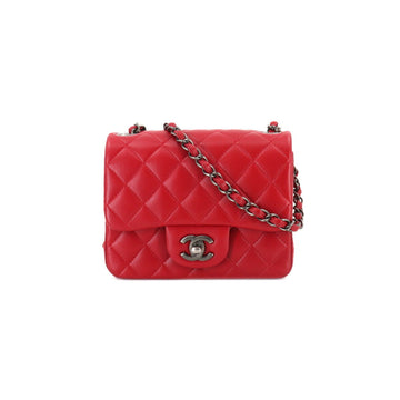 Chanel Mini Matelasse Chain Shoulder Bag Leather Red A35200 Cocomark Silver Hardware