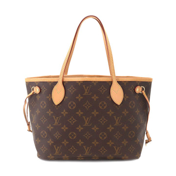 LOUIS VUITTON Monogram Neverfull PM Tote Bag Brown Beige M40155