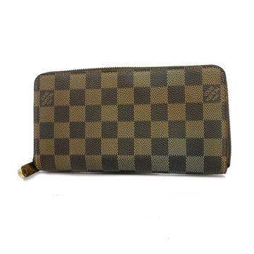 LOUIS VUITTONAuth  Damier Zippy Wallet N60015 Men,Women,Unisex Long Wallet