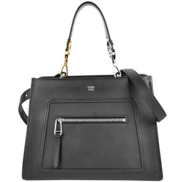 FENDI Runaway Small 2WAY Handbag with Strap Black Calf Leather 8BH344