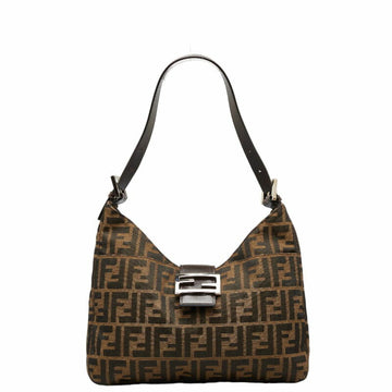 FENDI Zucca One Shoulder Bag 26569 Beige Brown Canvas Leather Women's