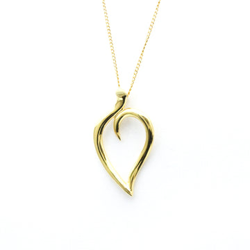 TIFFANY Open Leaf Necklace Yellow Gold [18K] No Stone Women,Men Fashion Pendant Necklace [Gold]