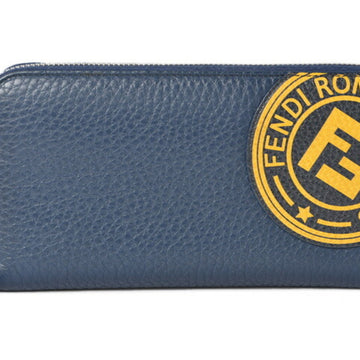 FENDI Wallet  Long Round FF Stamp Marine Blue 7M0210