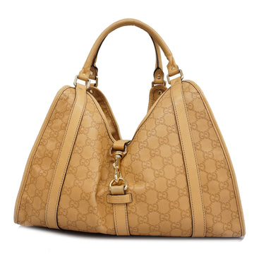 GUCCIAuth sima 203494 Women's Leather Shoulder Bag Beige