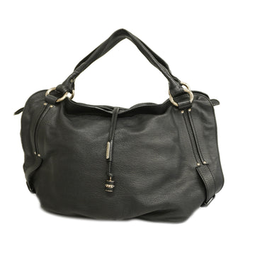 CELINE[3ca0335] Auth  handbag leather black silver metal