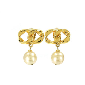 Chanel fake pearl swing earrings white gold 26 accessories vintage