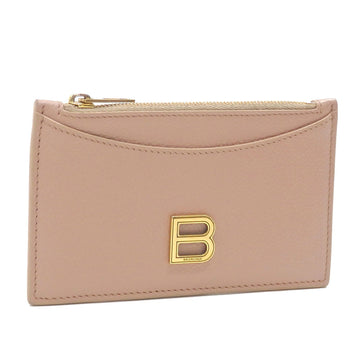 BALENCIAGA Coin Case and Card Women's Pink Cowhide Purse Leather