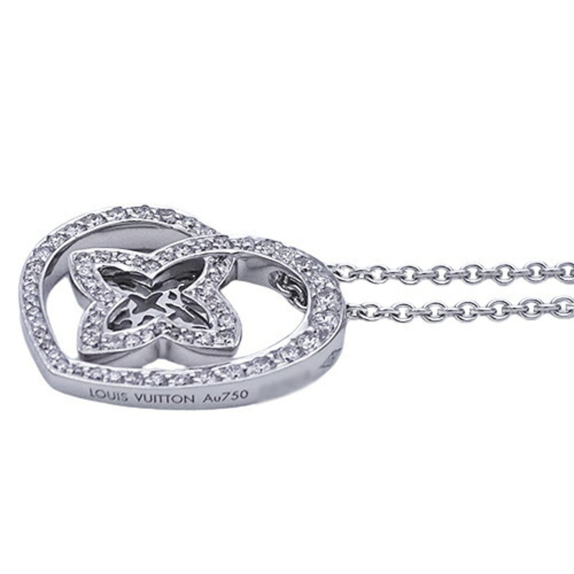 LOUIS VUITTON Pandantif cool PM K18WG diamond necklace Q93214 ref