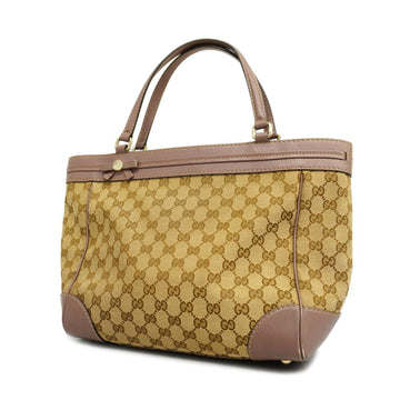 GUCCI tote bag GG canvas 257061 beige pink gold hardware ladies