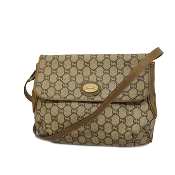 GUCCIAuth  GG Plus 122754 PVC Shoulder Bag Beige,Brown