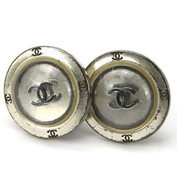 CHANEL Earrings Coco Mark Silver Plated Accessories Women's silver