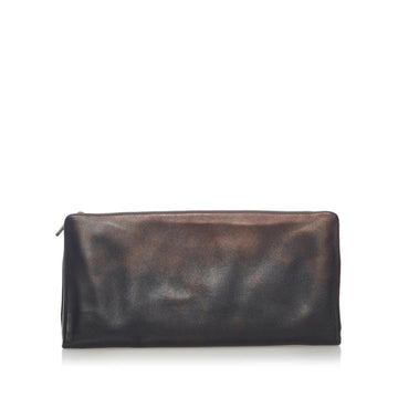 Celine clutch bag second black leather ladies CELINE