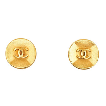 CHANEL Cocomark Earrings Gold Plated Women's